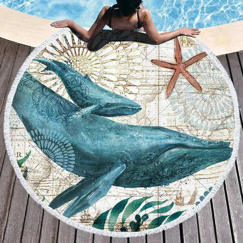 Dolphin Round Towel My Store