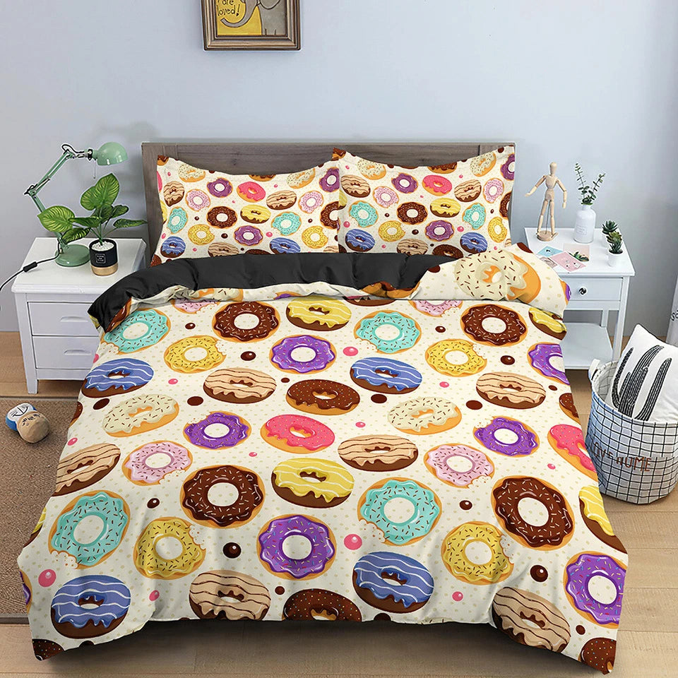 donut bedding close up