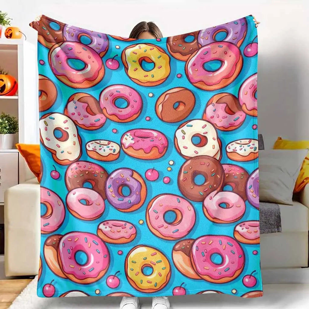 colorful donut throw blanket for couch comfort