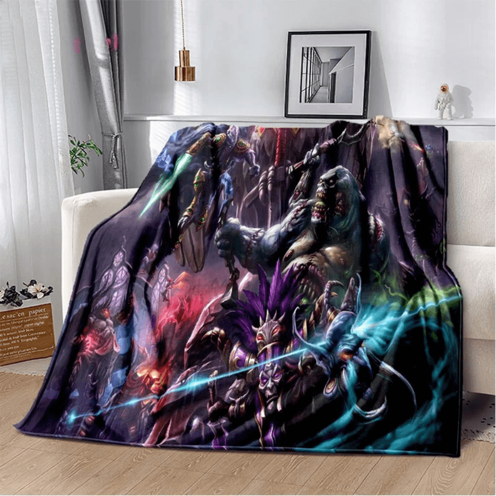 Gamer room blanket with Dota 2 design