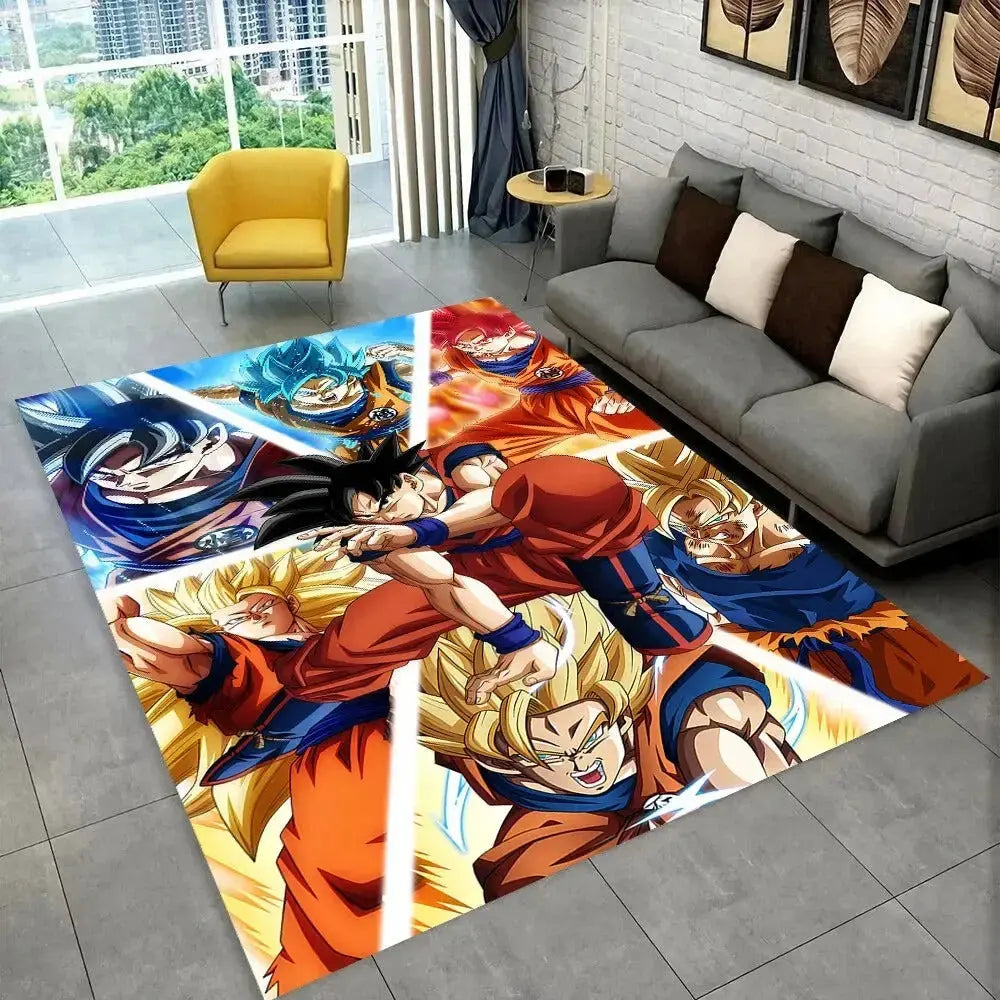 Cartoon anime area mat with full DBZ cast including Broly and Trunks
