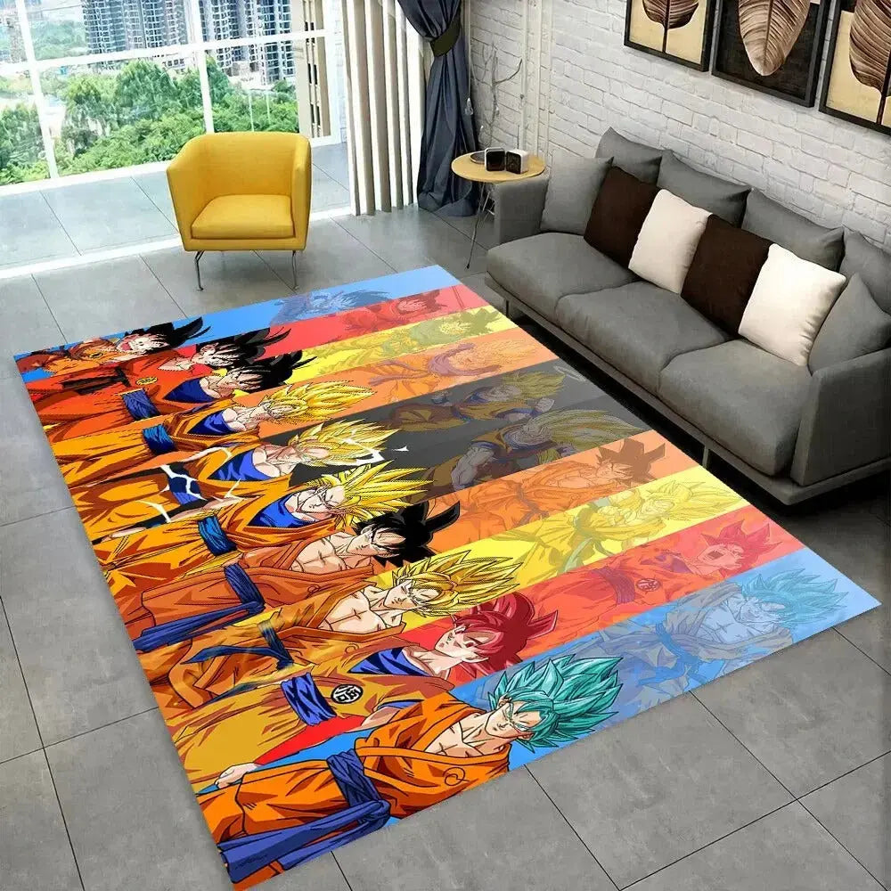 Non-slip Dragon Ball Z floor mat with all characters in 3D style