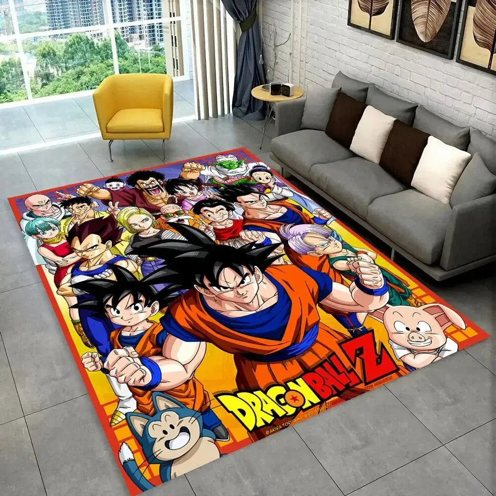 Stylish anime home textile floor mat with Dragon Ball Z full team