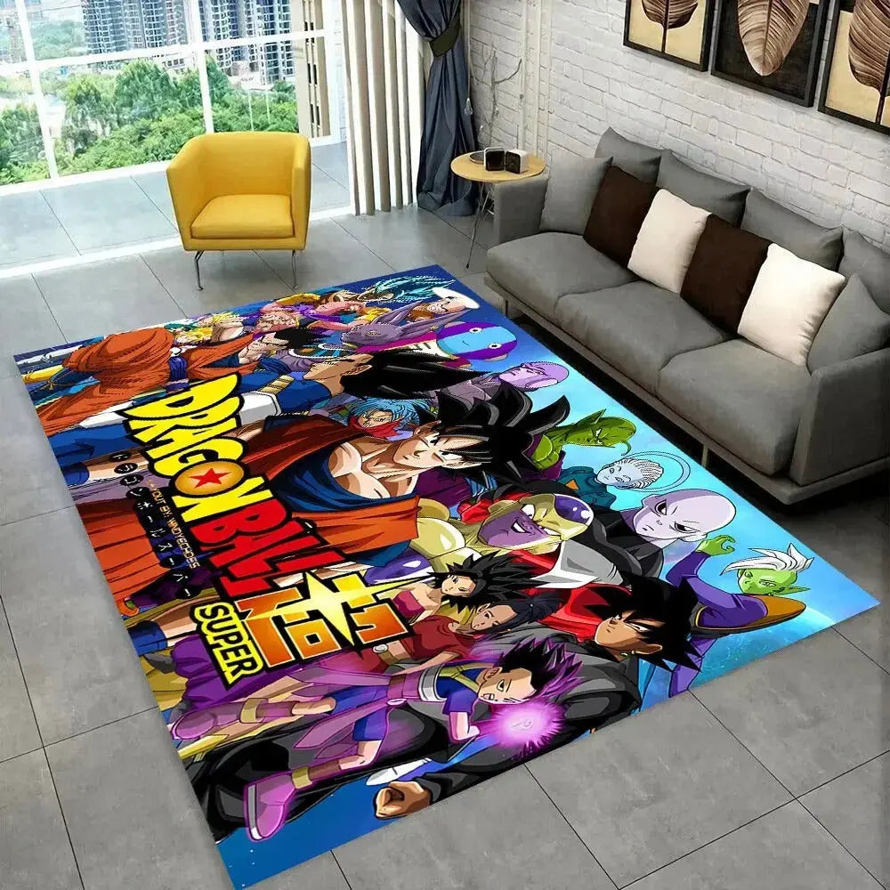 DBZ sofa corner mat with soft plush finish and detailed 3D art