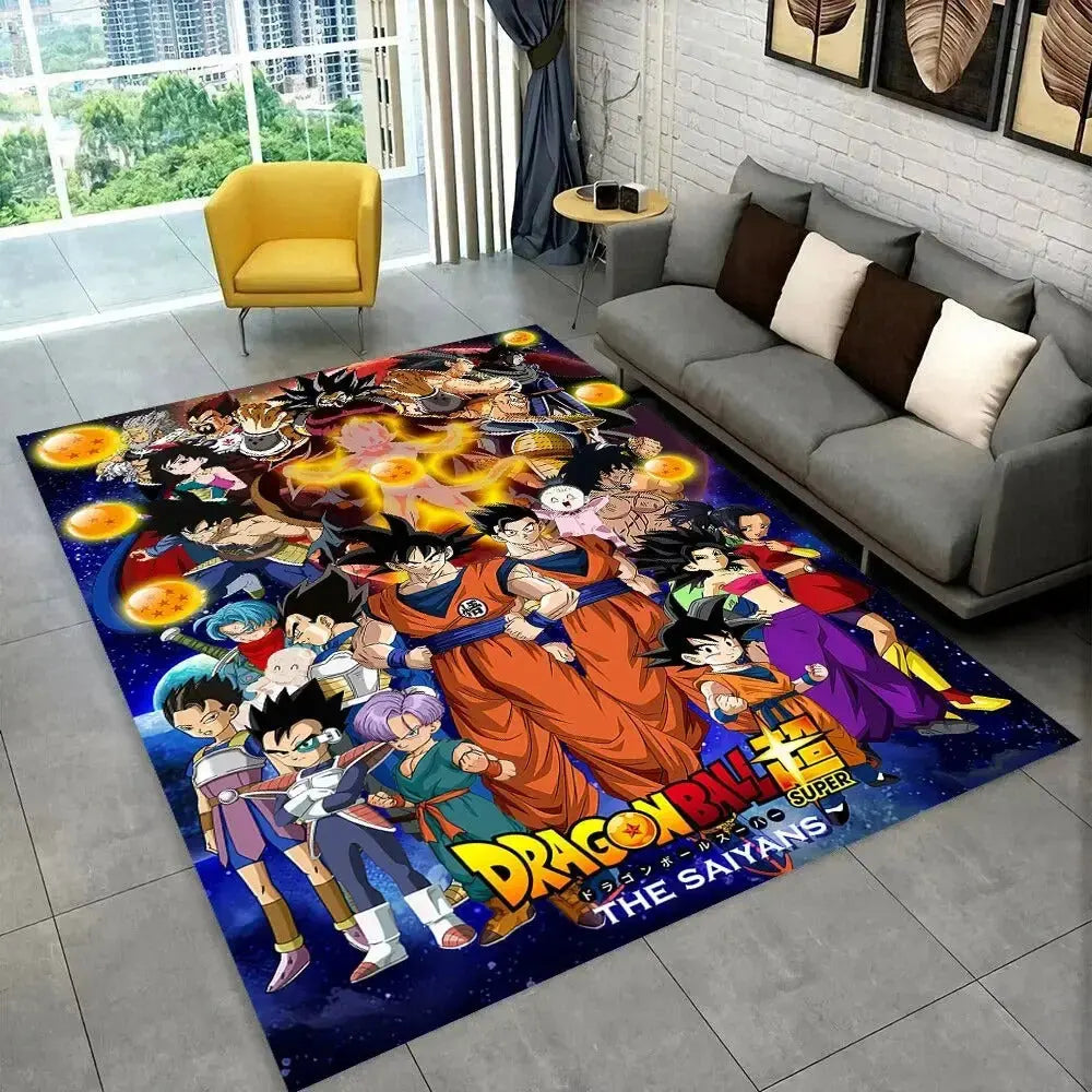 Non-slip Dragon Ball Z floor mat with all characters in 3D style
