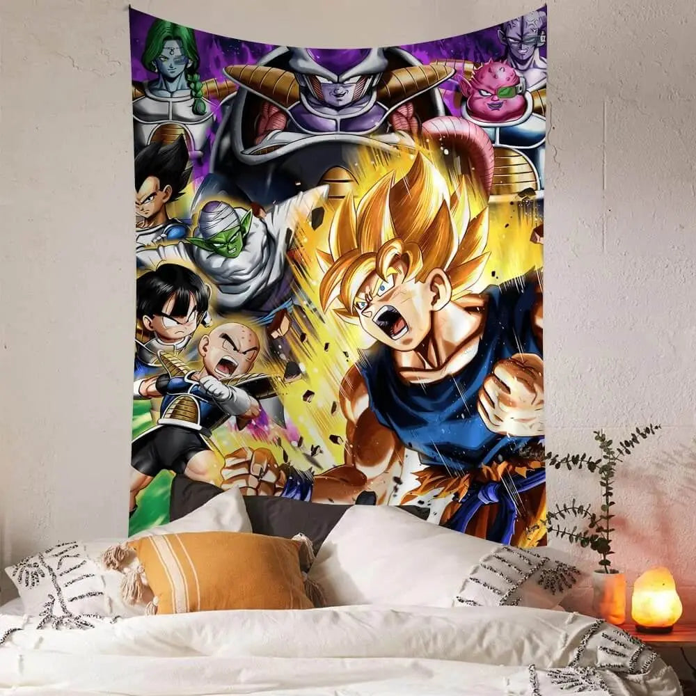Dragon Ball Z anime wall tapestry for bedroom decor

Goku and Vegeta wall art hanging

DBZ high-resolution polyester wall tapestry

Dragon Ball Z character banner for anime fans

Epic DBZ wall print for game room or dorm