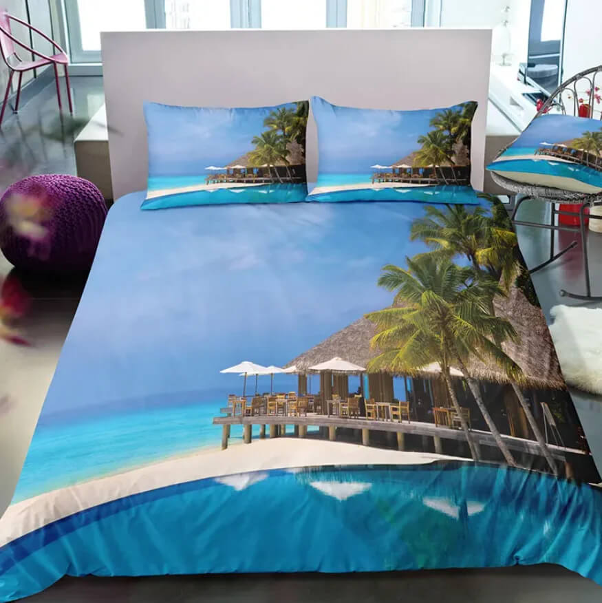 Dream Modern Nature 3D bedding set with coconut grove print