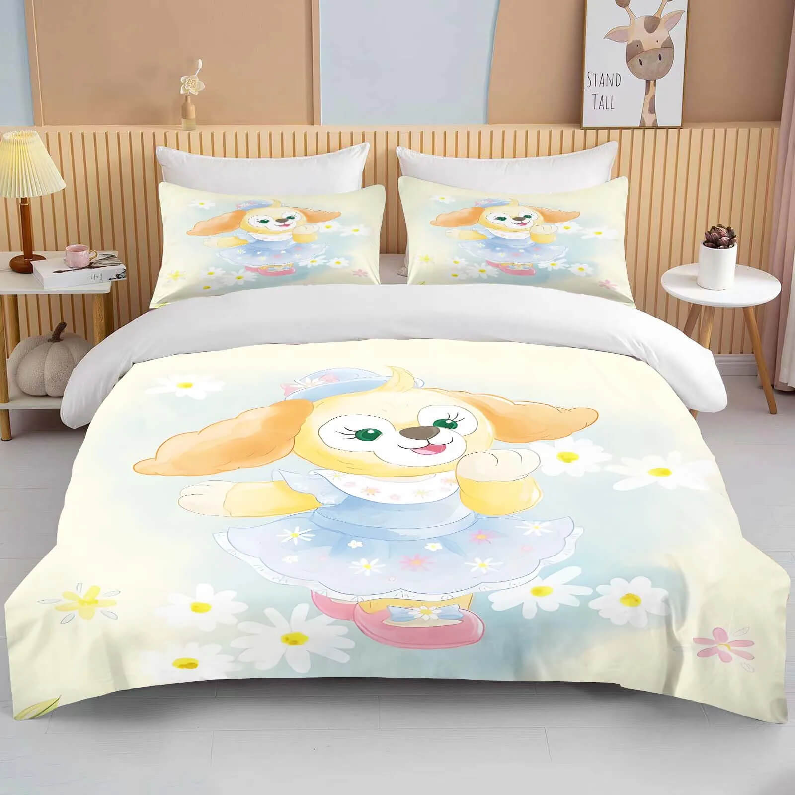 Cute Duffy and Friends bedding decor for bedroom