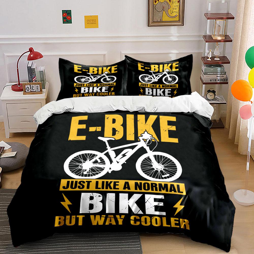 e-bike duvet cover design for cycling lover gift bedding