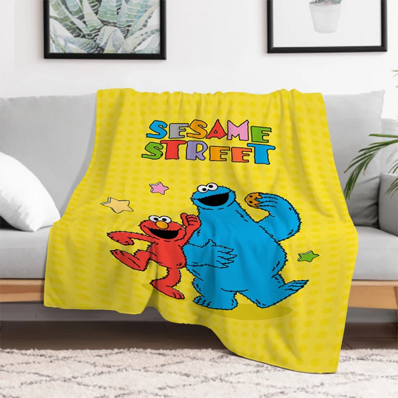 Elmo character detail on Sesame Street kids throw blanket