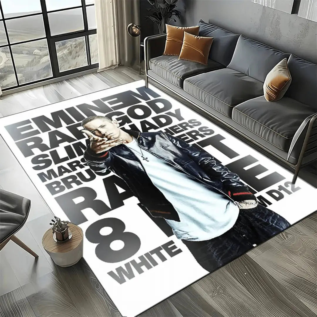 Eminem and Tupac hip-hop rap legend carpet rug