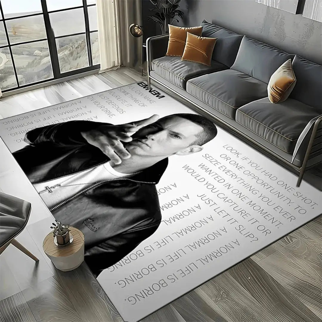 Music legend floor mat featuring Eminem