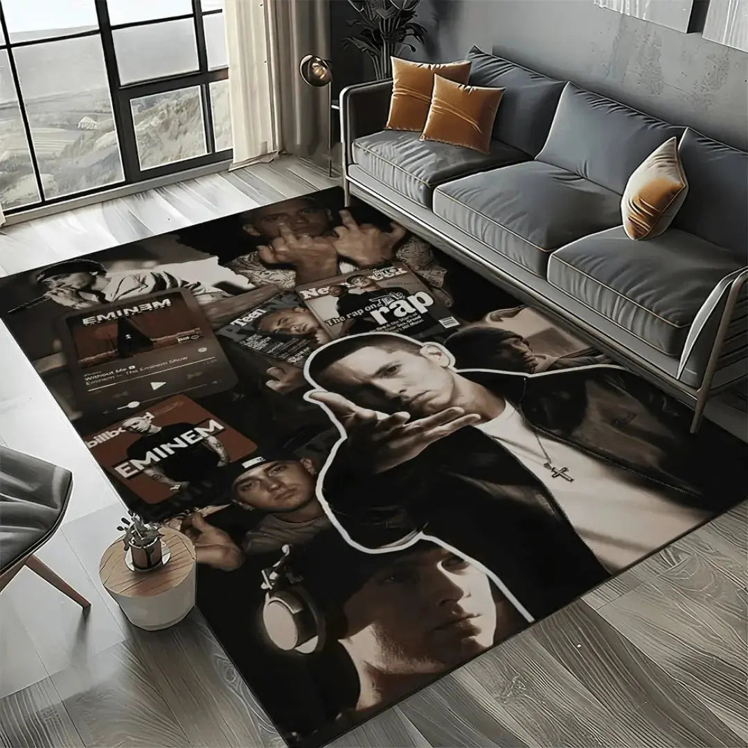 Rap icon carpet rug for home and entertainment spaces