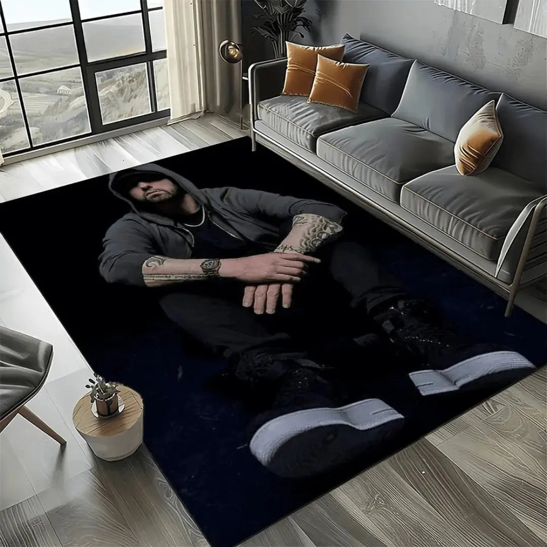 Large hip-hop theme carpet rug with Eminem artwork
