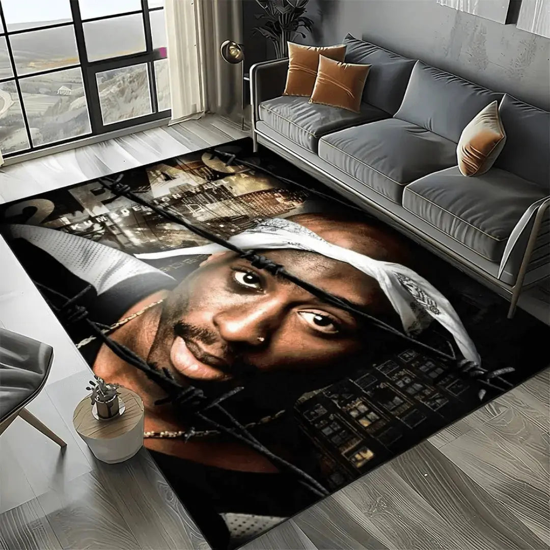 Non-slip Tupac rug for living room decor