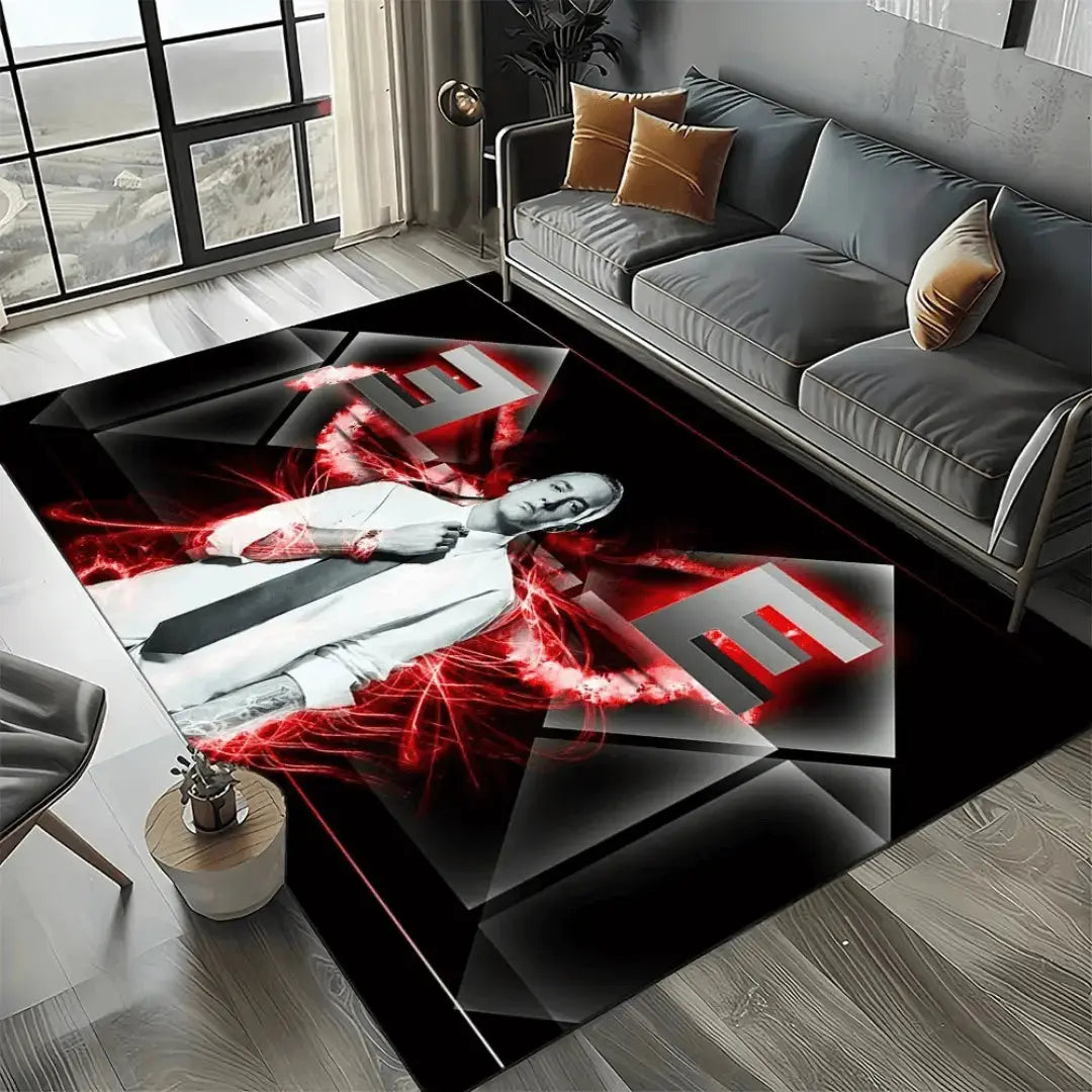 Cozy soft carpet rug with Eminem and Tupac design