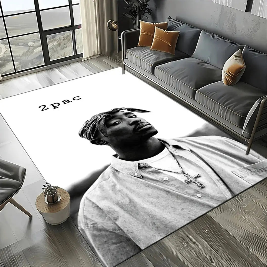 Urban style Tupac rug for music lovers