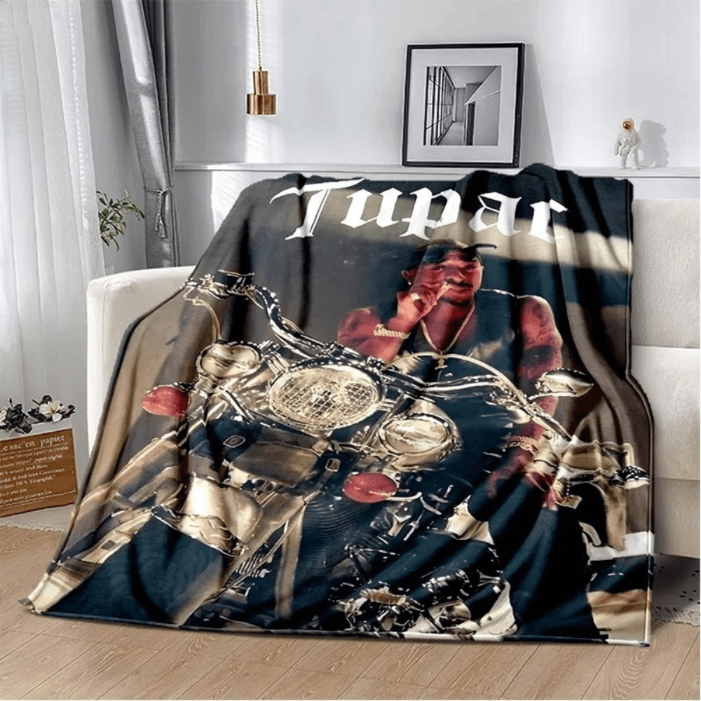 Tupac blanket soft hip hop flannel throw