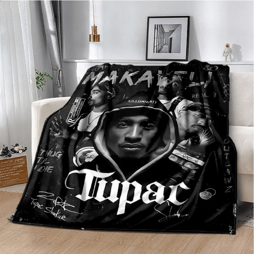 Tupac Shakur blanket for gaming room decor