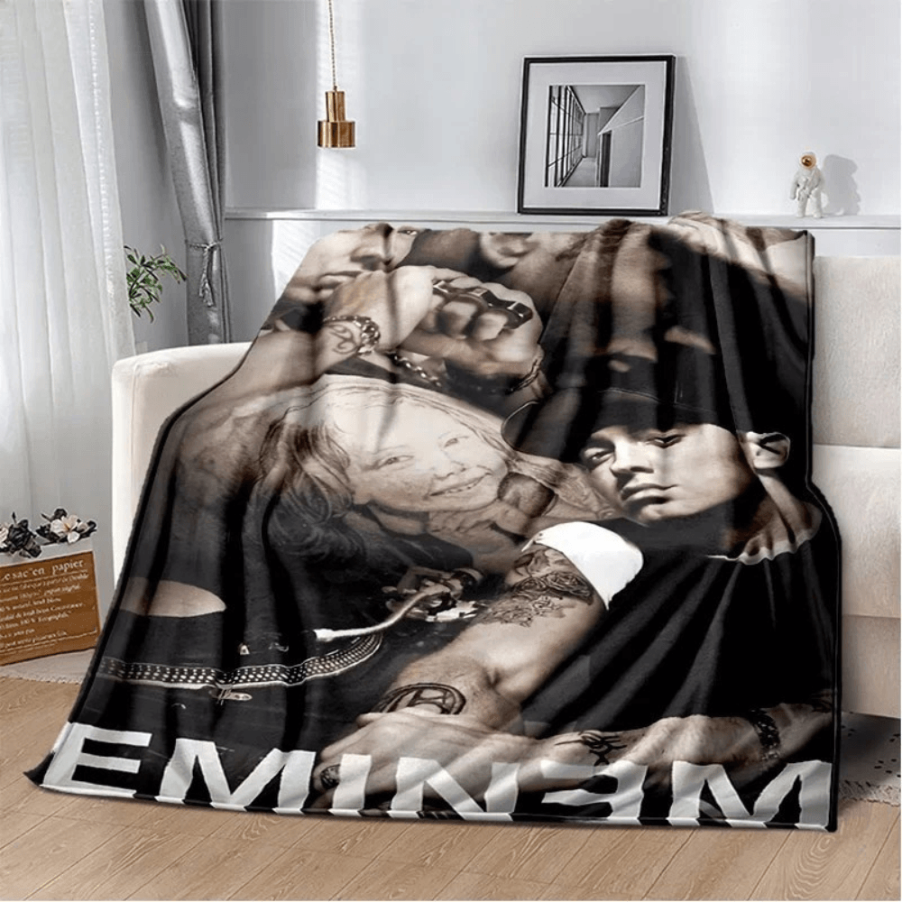 Eminem Tupac blanket for man cave decor