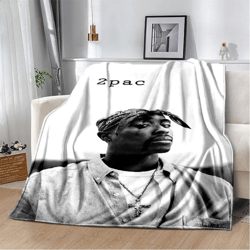 Tupac throw blanket soft cozy design