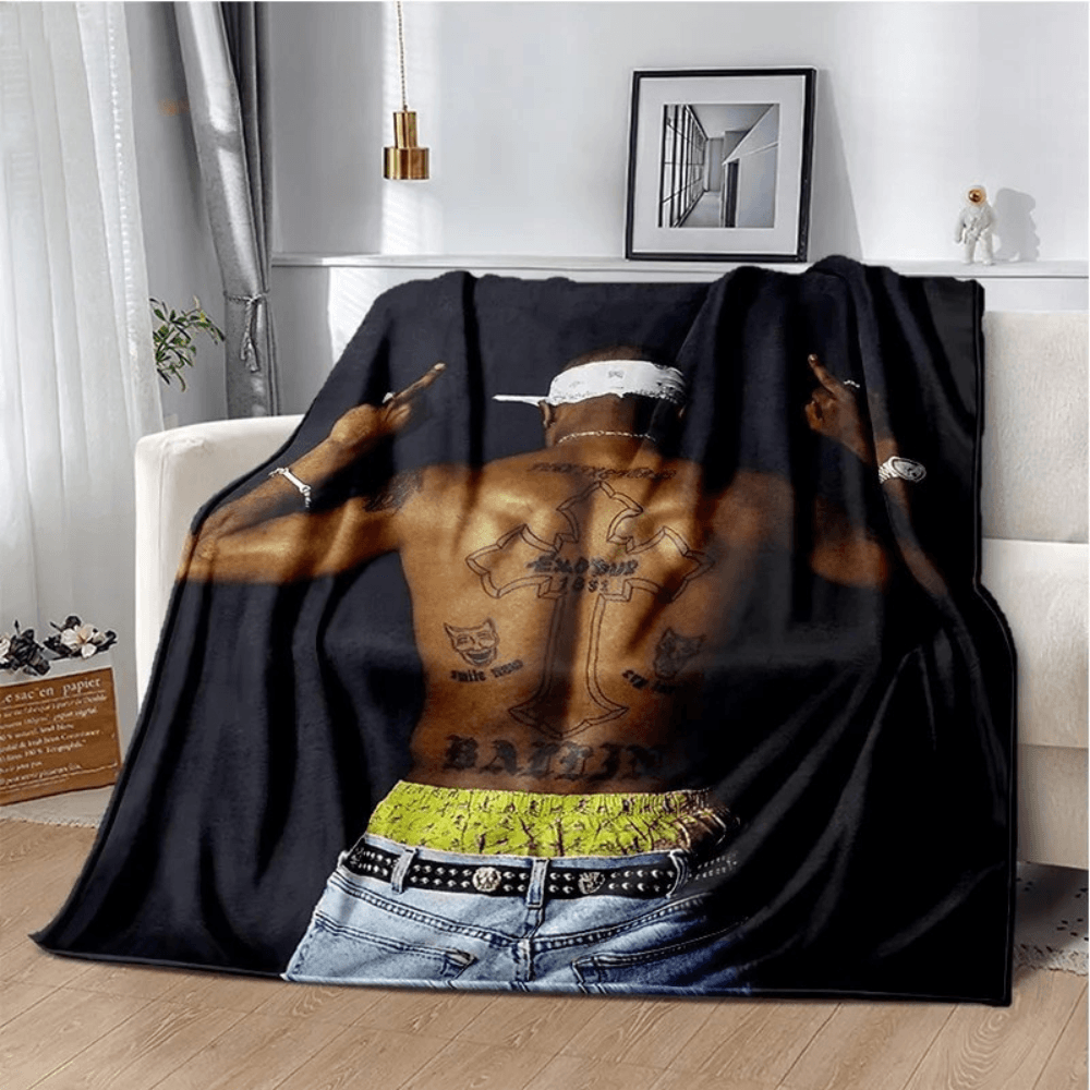 rap music flannel blanket for bedroom decor