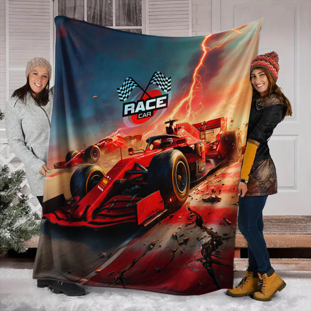 F1 Inspired Racing Car throw Blanket Gift
