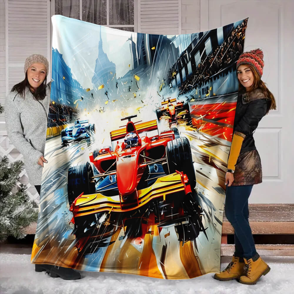 Supercar Racing Car Cozy Throw Blanket