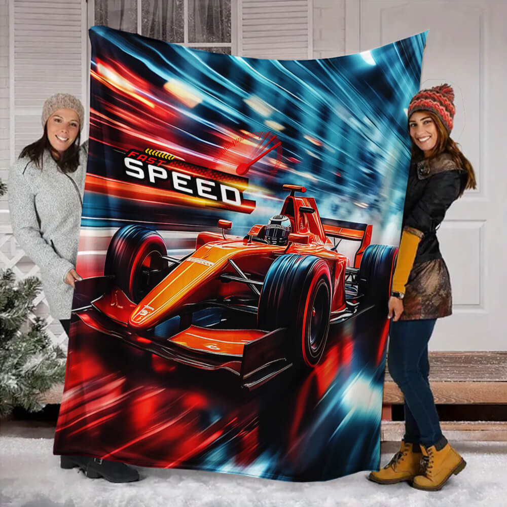 Racing Car Throw Blanket for Boys