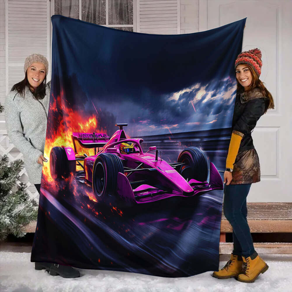 Racing Fan Gift Flannel Blanket