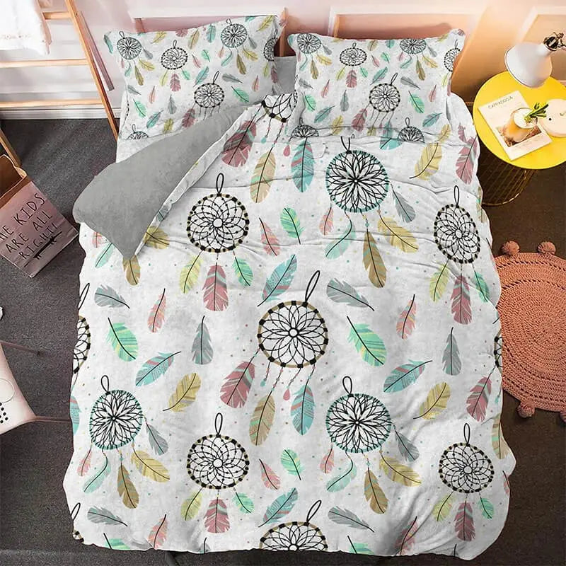 Feather Dream Catcher Quilt Cover Zirconic
