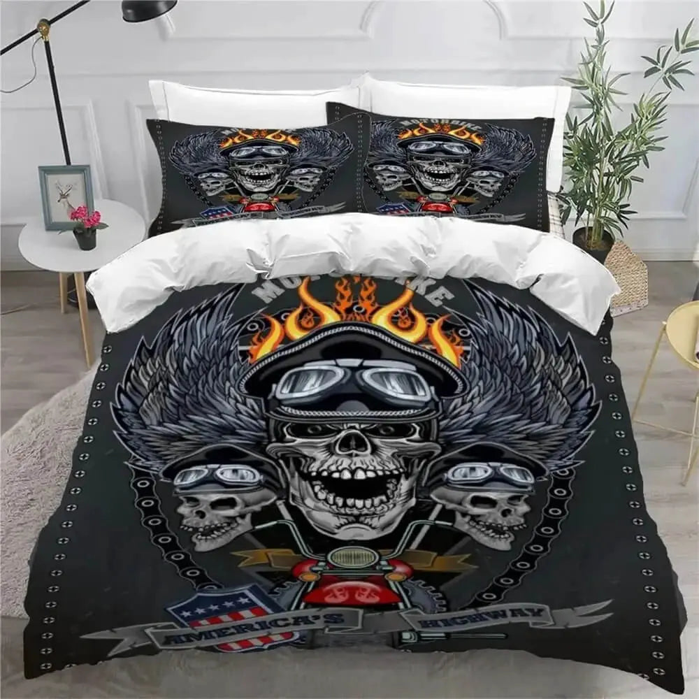 Fire Skull Duvet Cover