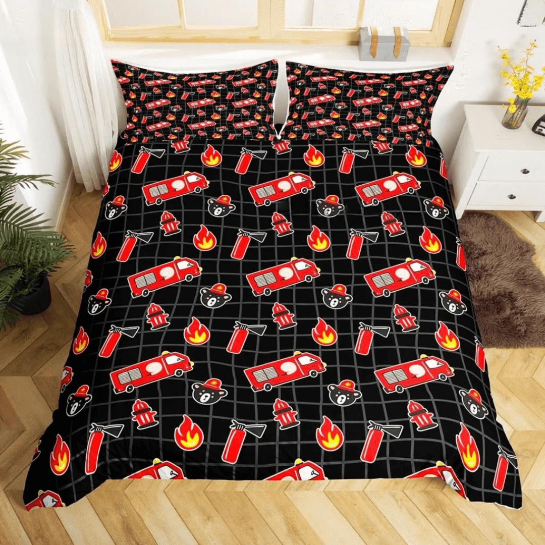 Fire truck doona cover for toddlers and kids