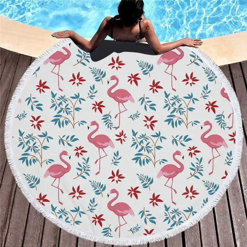 Flamingo Round Towel My Store