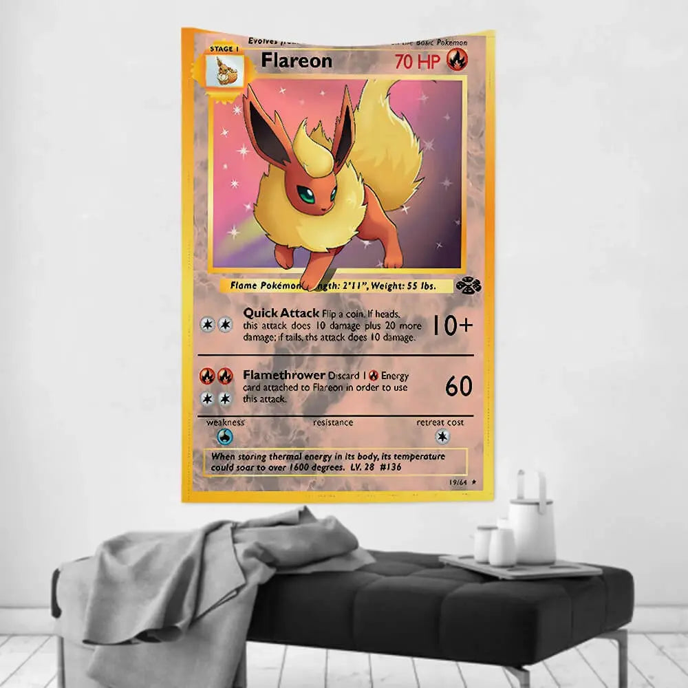 Flareon Wall Tapestry - Pokemon TCG Tapestry Zirconic