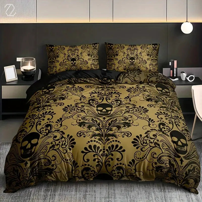Floral Skull Duvet Cover My Store