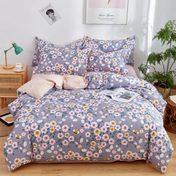 Botanical flower doona cover