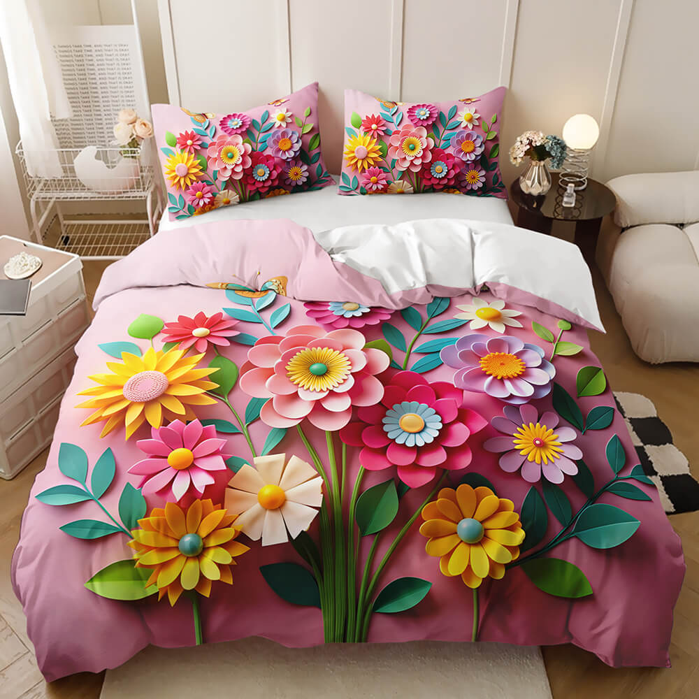foliage floral bedding set for bedroom