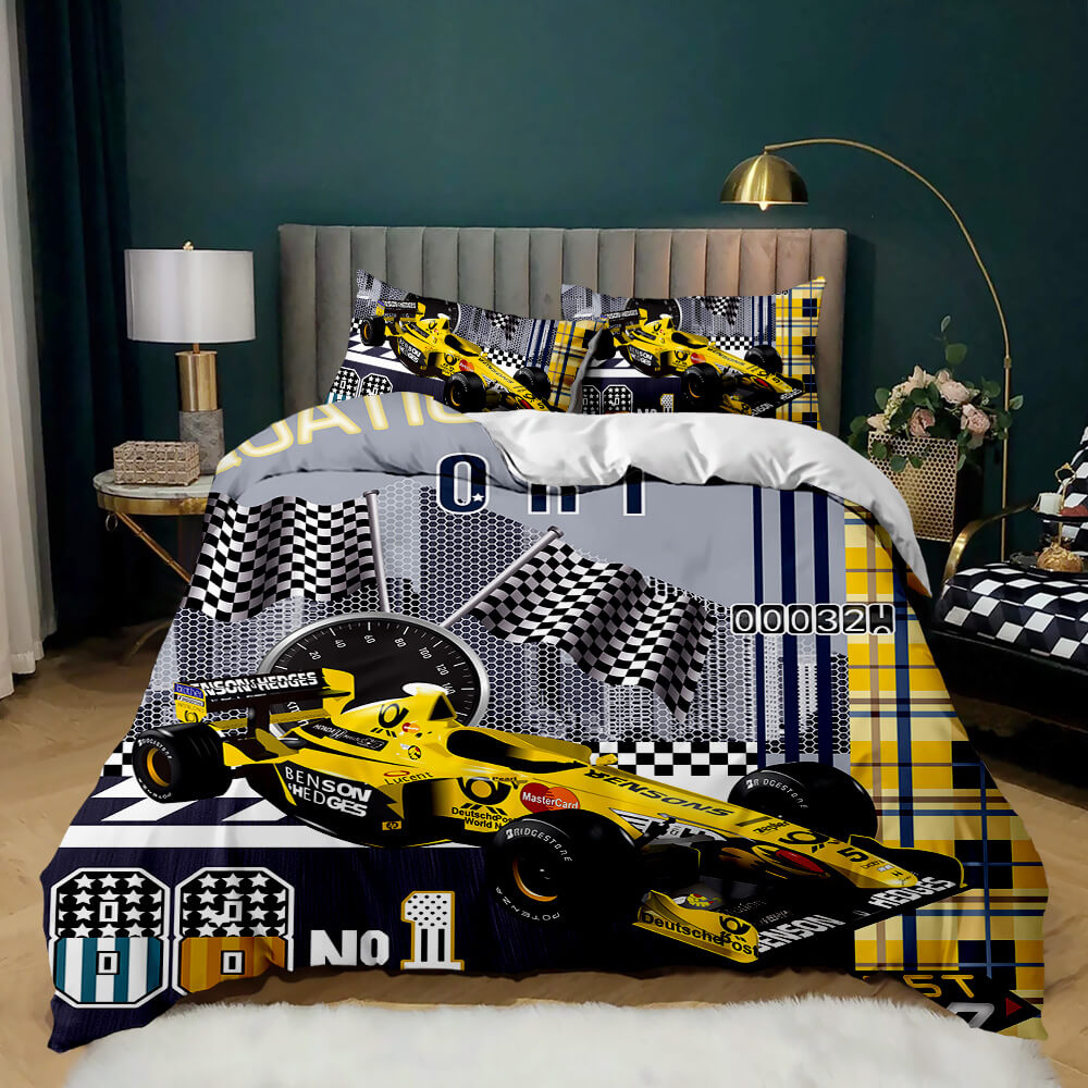 Formula 1 racing car bedding set