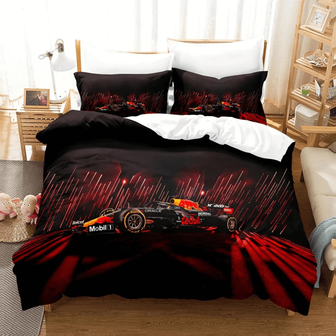 Motorsport themed bedding for bedroom decor
