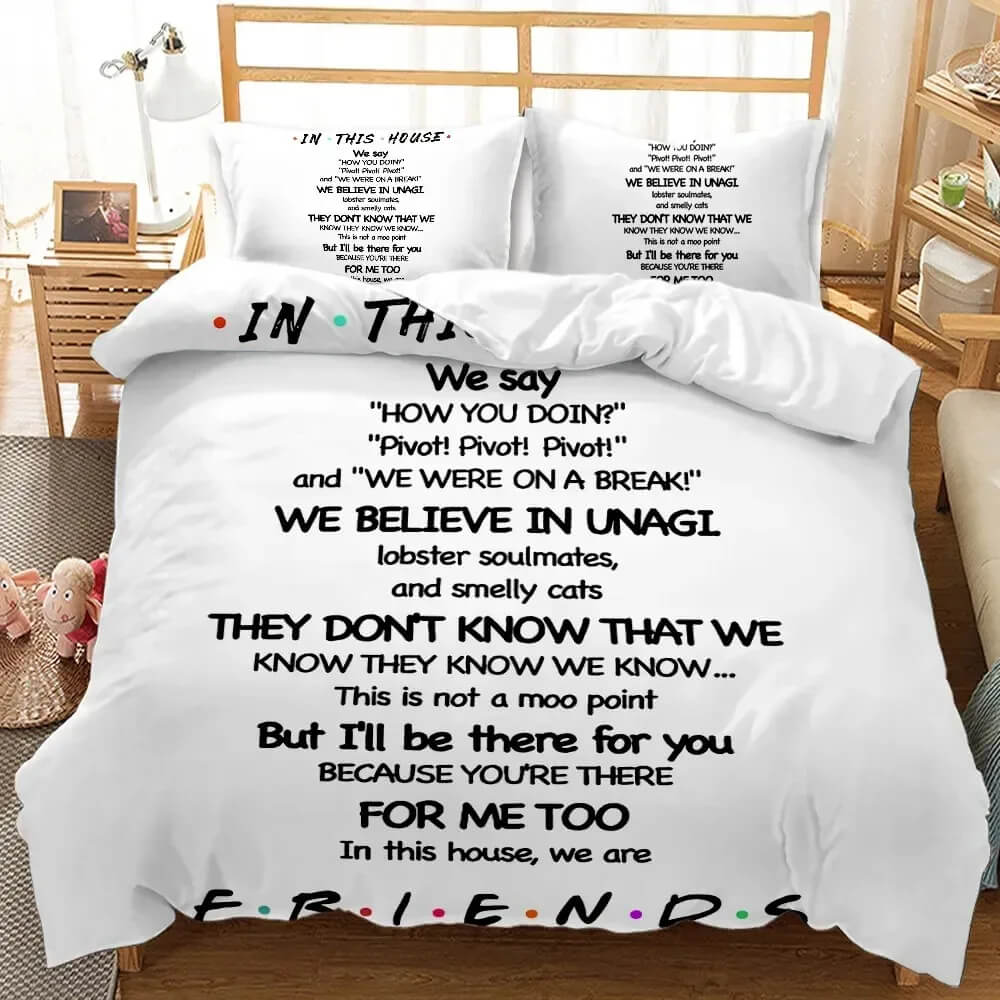 Decorative Friends quilt cover set for TV lovers