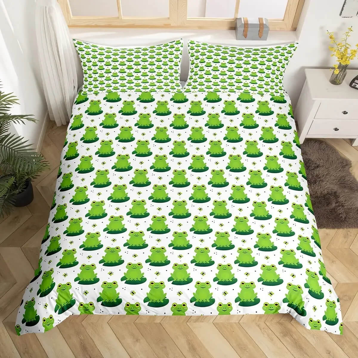 Cute frog bedroom bedding