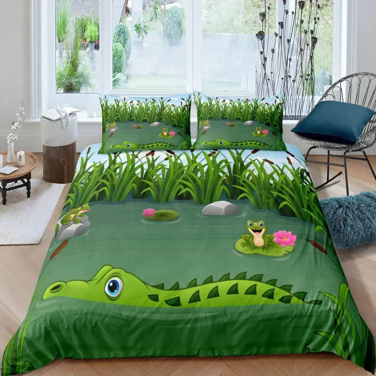 Cute cartoon frog bedding