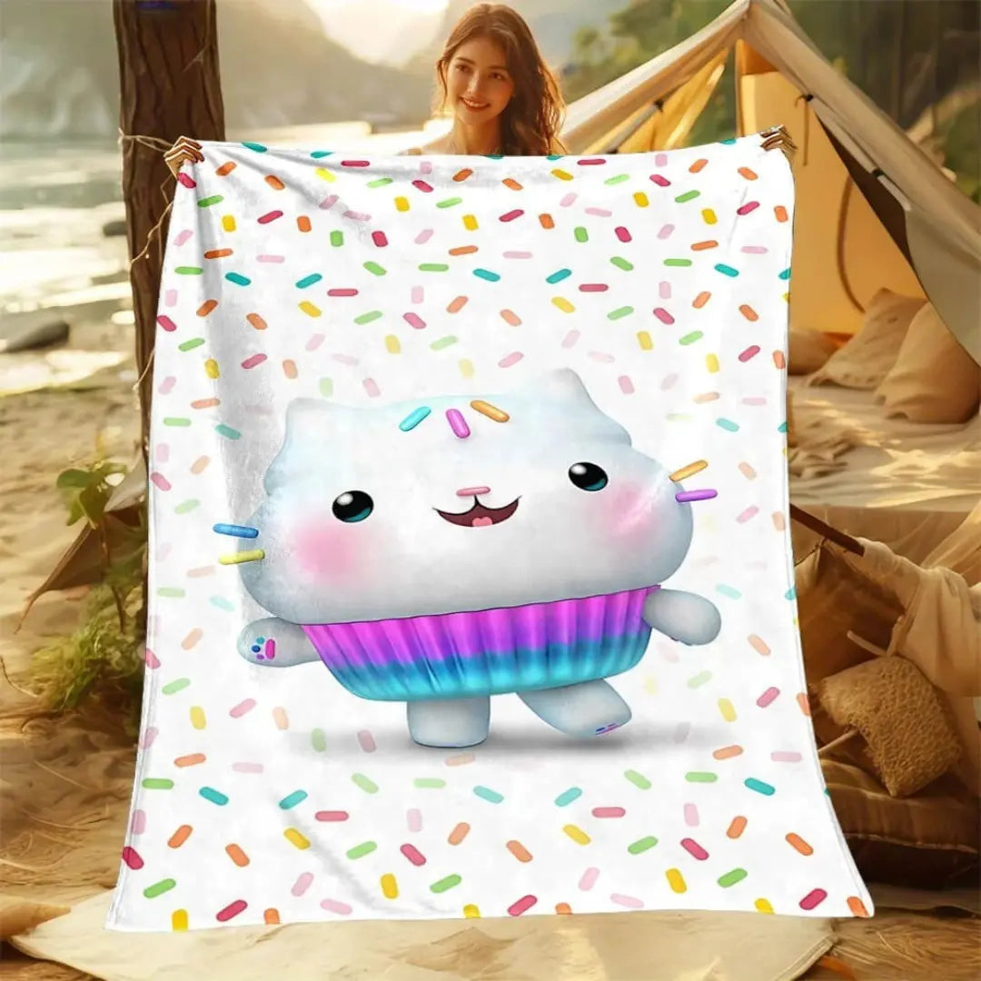Gabbys Dollhouse Cakey Kids Throw Blanket