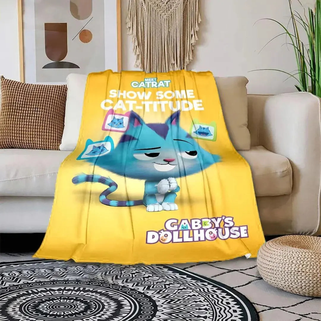 Gabbys Dollhouse Catrat Kids Throw Blanket