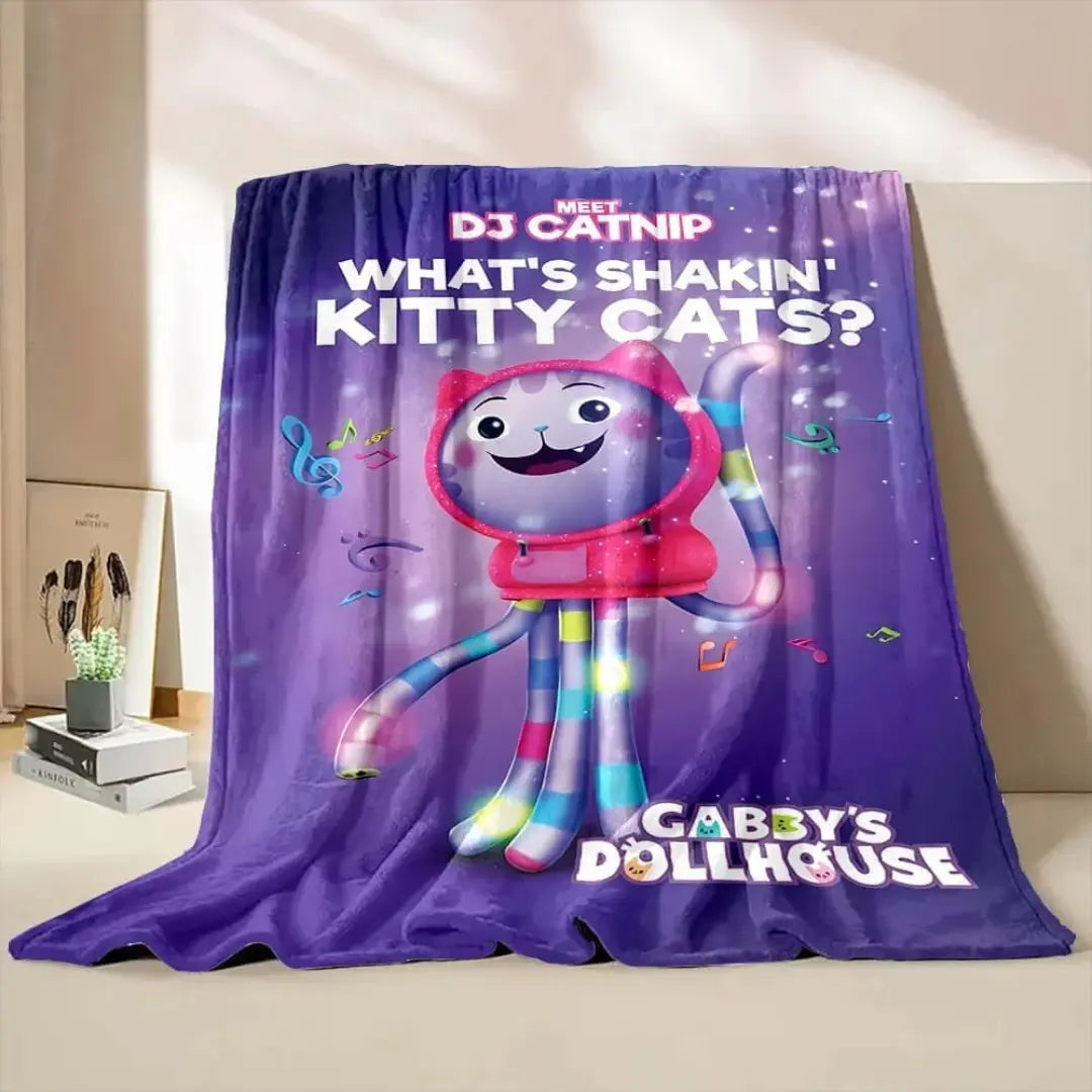 Gabbys Dollhouse DJ Catnip Kids Throw Blanket
