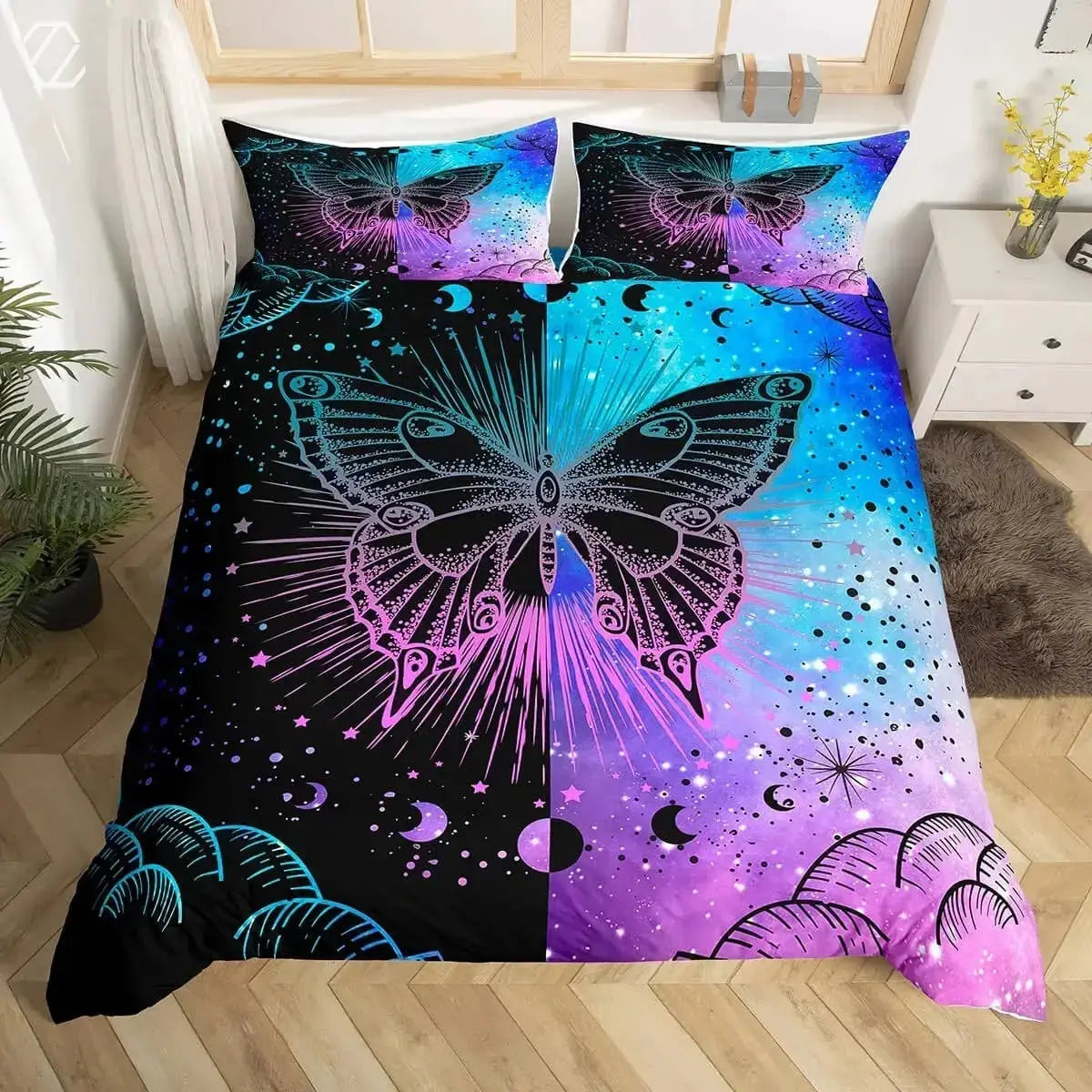 Galaxy Butterfly Bedding Set