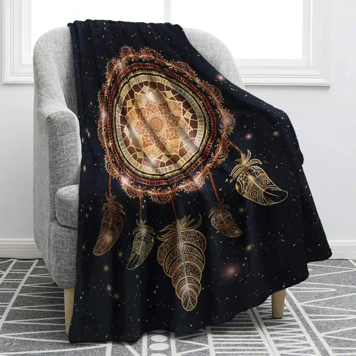 Galaxy Dream Catcher Throw Blanket My Store