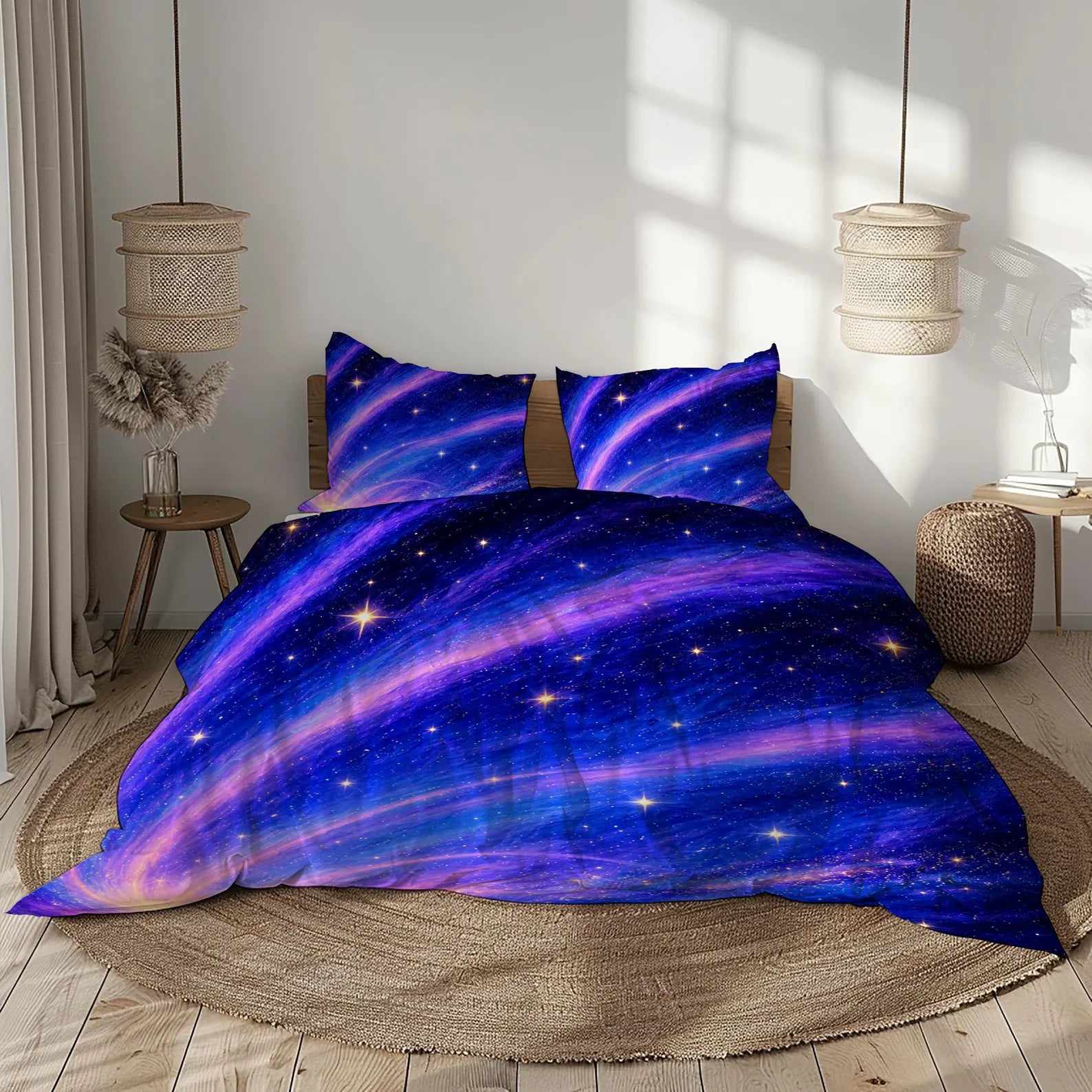 Galaxy Starry sky bedding set with mystical cosmic theme