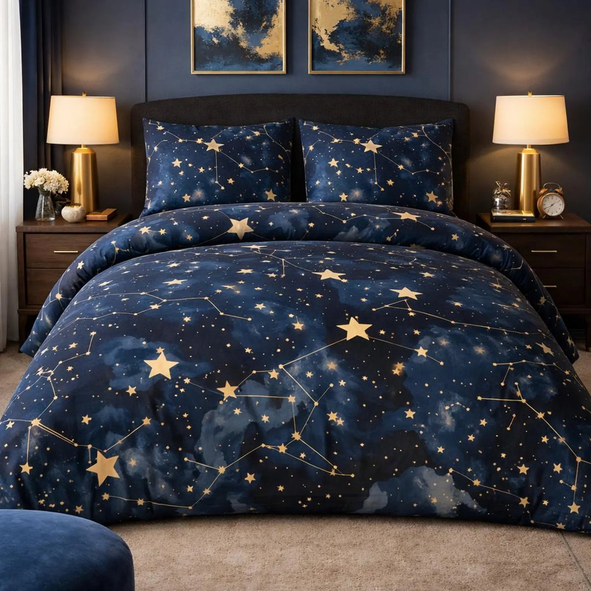 Starry-night bedding for modern and dreamy interiors